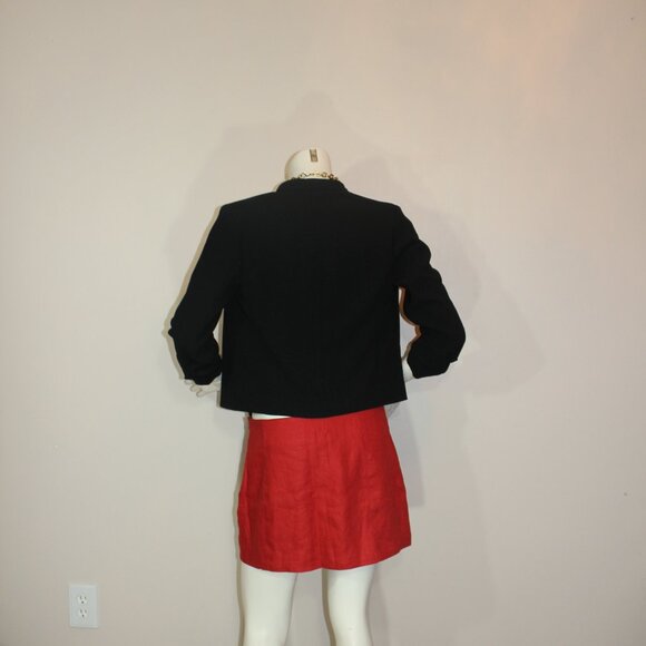Aritzia Babaton Power Waist Blazer Black  Open Front Jacket Cropped Crepe Size 6 - Picture 6 of 9